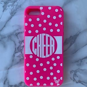 Pink Polka Dot Cheer Varsity Iphone 5 Phone Case